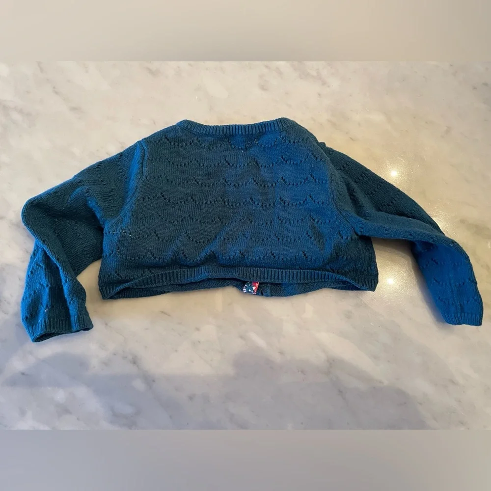 SERGENT MAJOR teal cardigan bolero 9M 71cm - Picture 3 of 3